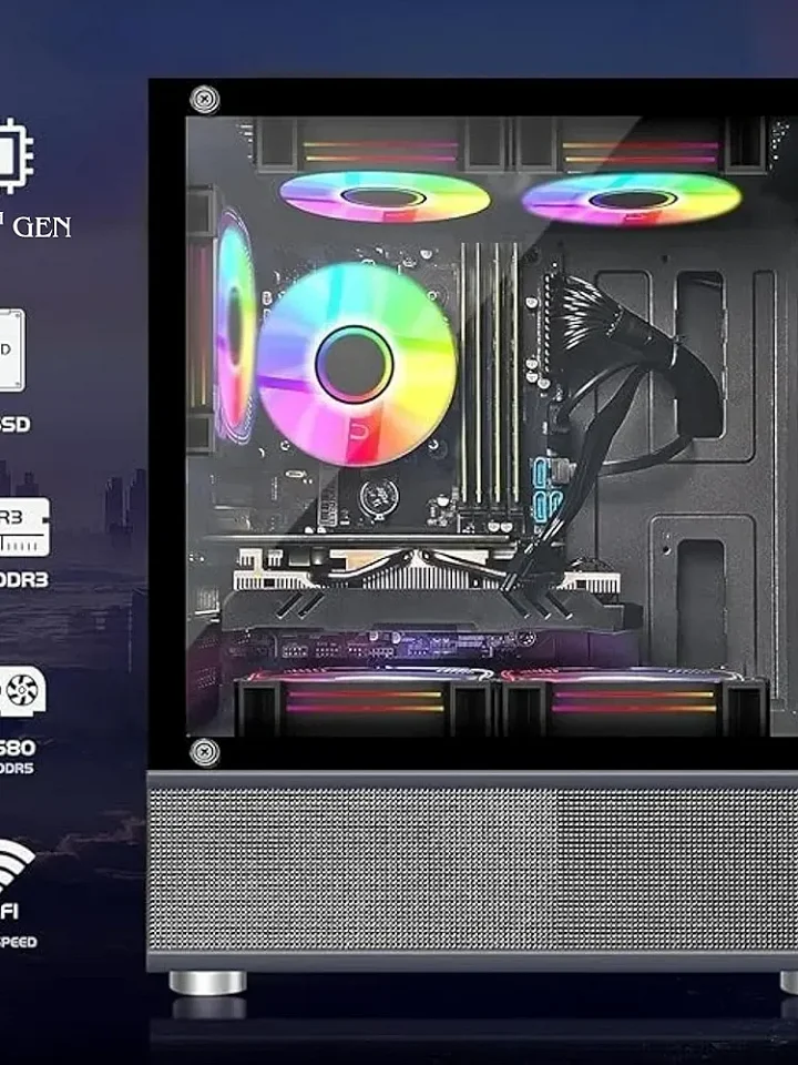 CHIST Gaming Desktop, 11th Gen Core i5-11400F 6 Core 12Threats, 32GB RAM, 1TB NVMe SSD, GT 730 4GB Graphic Card GDDR5, 24 IPS Brazel Monitor Keyboard Mouse,Wi-Fi, Windows 11 Pro product image (1)