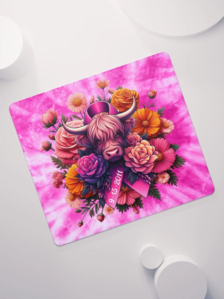 Highland Cow Blooms Breast Cancer Awareness Gaming Mouse Pad product image (11)