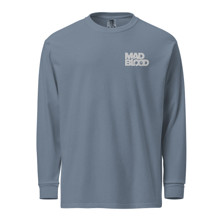 Mad Blood Stitched White Logo Comfort Colors Unisex Heavyweight Long Sleeve Shirt product image (1)