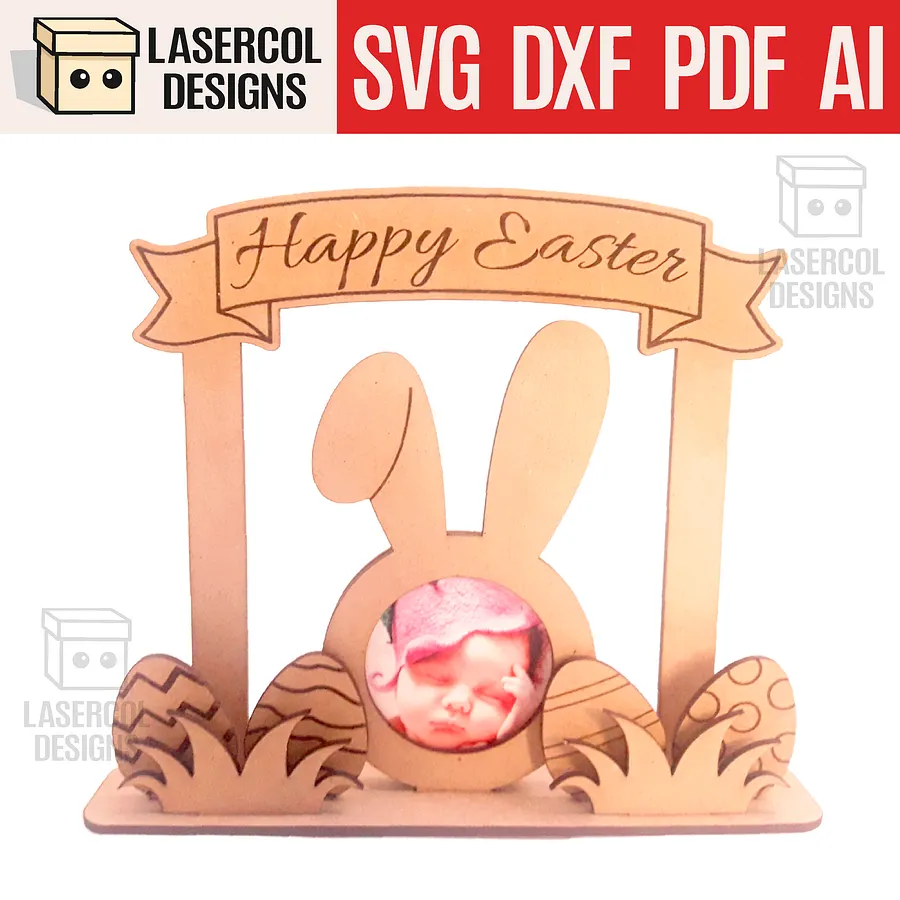 Easter Bunny Photo Frame - Laser Cut Files product image (1)