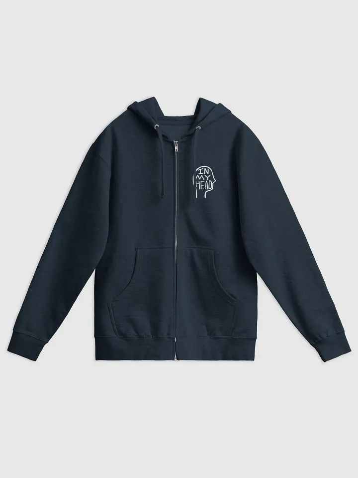 In My Head (front+back, white design) zip-up hoodie product image (1)
