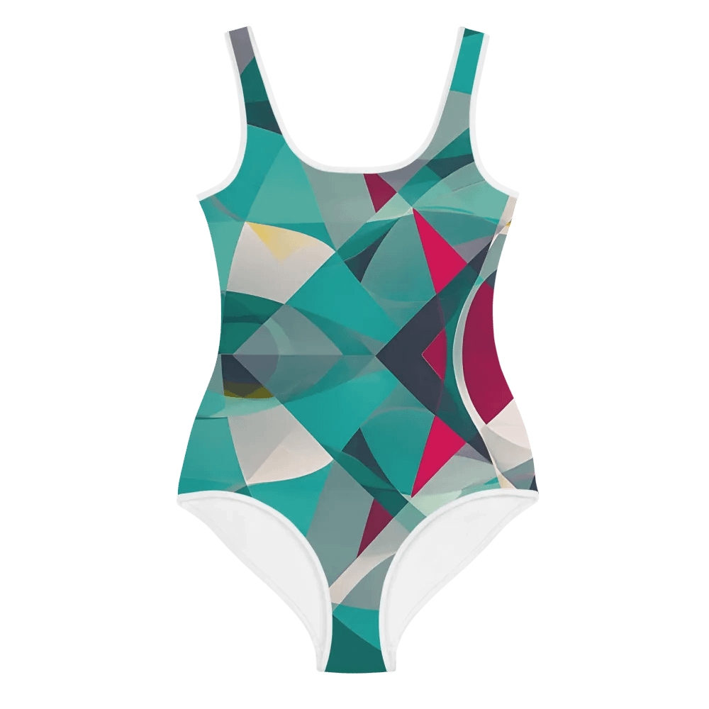 Abstract Lithographic Pattern Design Youth One Piece Swimsuit - V9 product image (1)