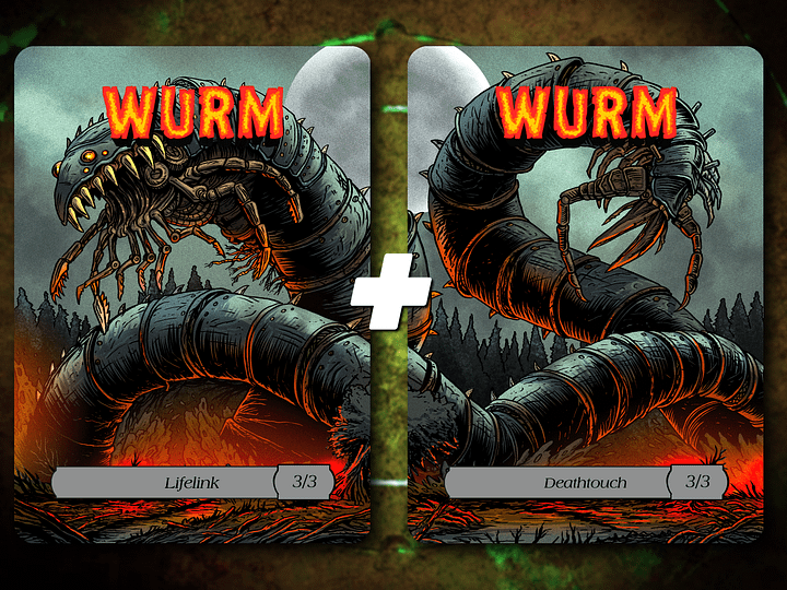 Wurm 3/3 Lifelink + Deathtouch Full Art Tokens product image (1)