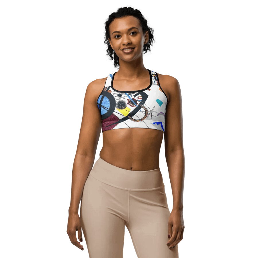 Abstract Lithographic Pattern Design Sports Bra - V1 product image (8)
