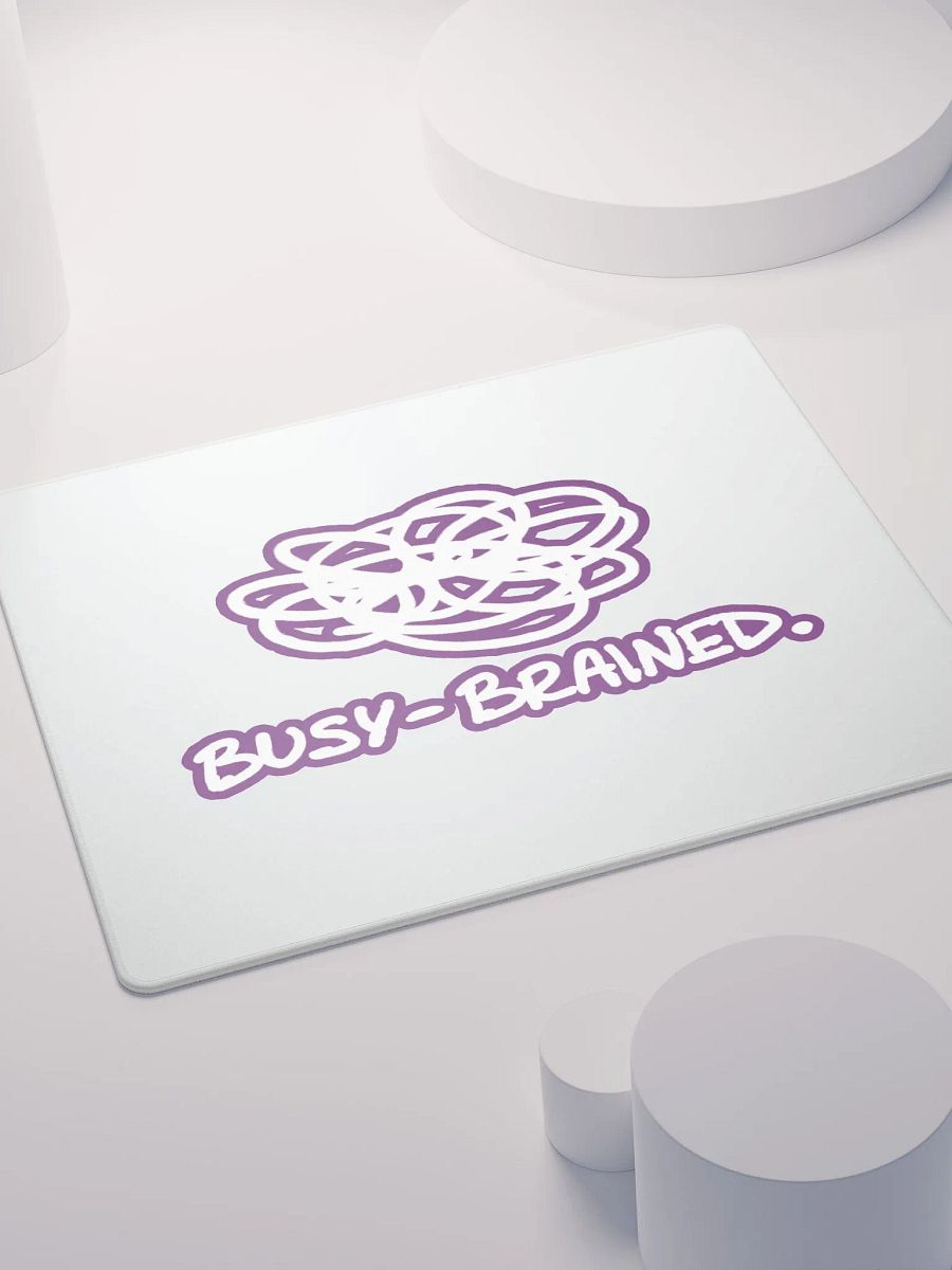 BUSY-BRAINED (lined design, #763D7D) mouse pad product image (4)