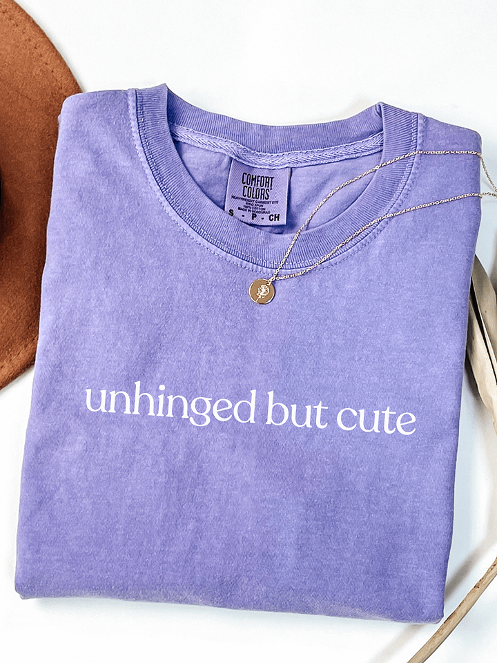 Unhinged But Cute Tee – Comfort Colors Chaotic Girl Shirt product image (11)