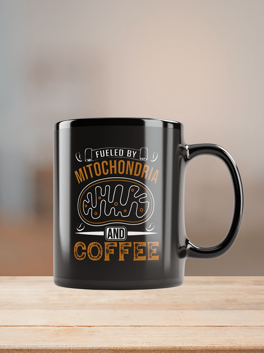 "fueled by mitochondria and coffee" black glossy mug product image (7)