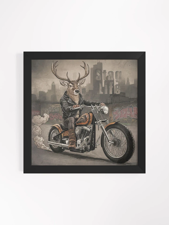 Stag Life Motorcycle Stag Framed Art Print product image (2)