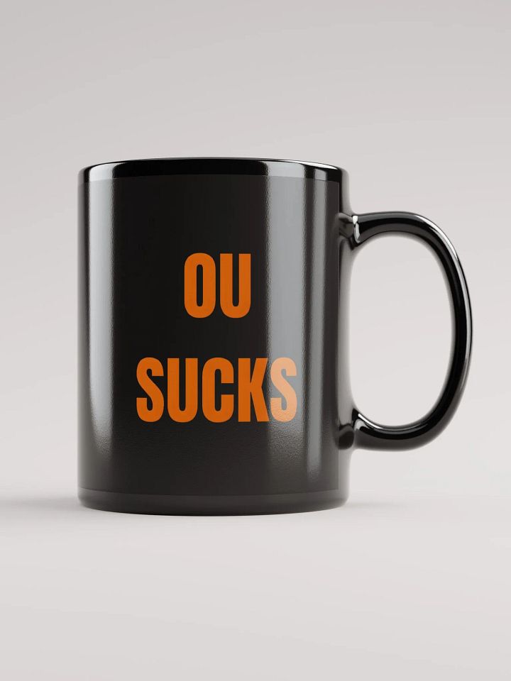 OU SUCKS Red River Rivalry Glossy Black Mug product image (1)