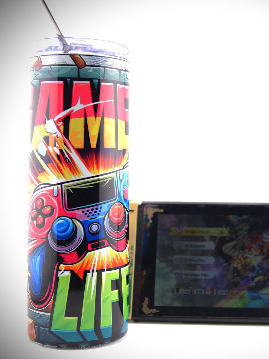 20oz Gamer Life Tumbler with Metal Straw product image (4)
