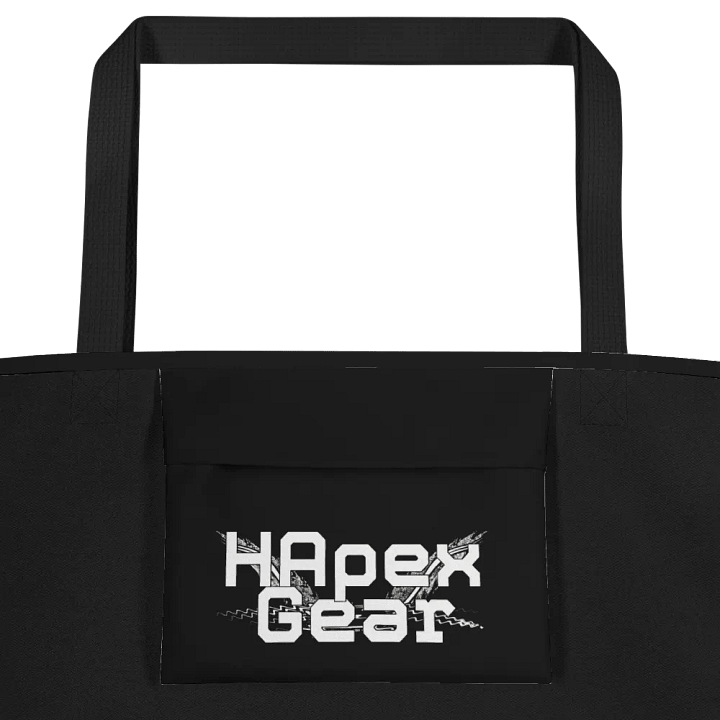 White HApex Gear White Logo Cancer Awareness Orange Ribbon. Black Large Tote Bag w/ Pocket product image (2)
