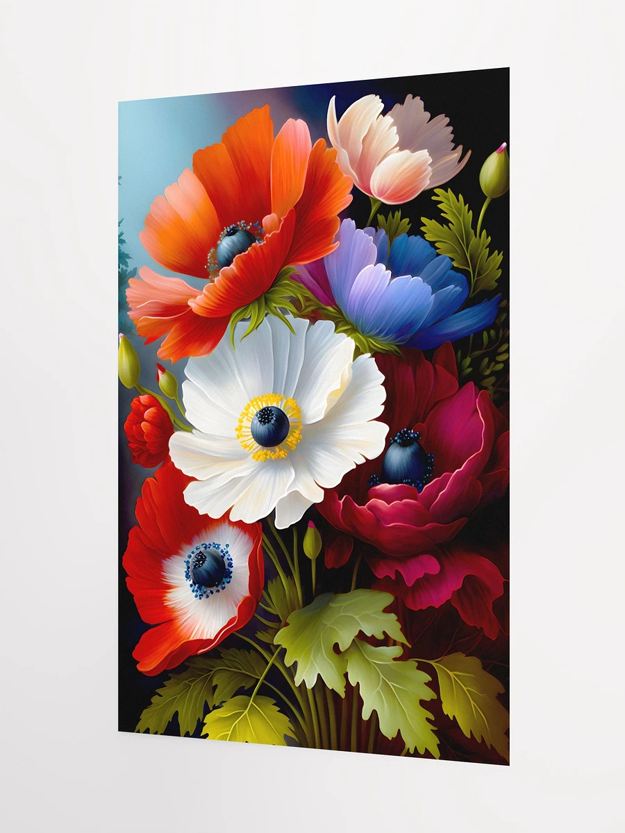 Vibrant Botanical Bliss - Poppies and Anemones Art Matte Poster product image (5)