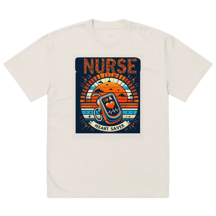 Heart Saver Retro Nurse Oversized Tee product image (3)
