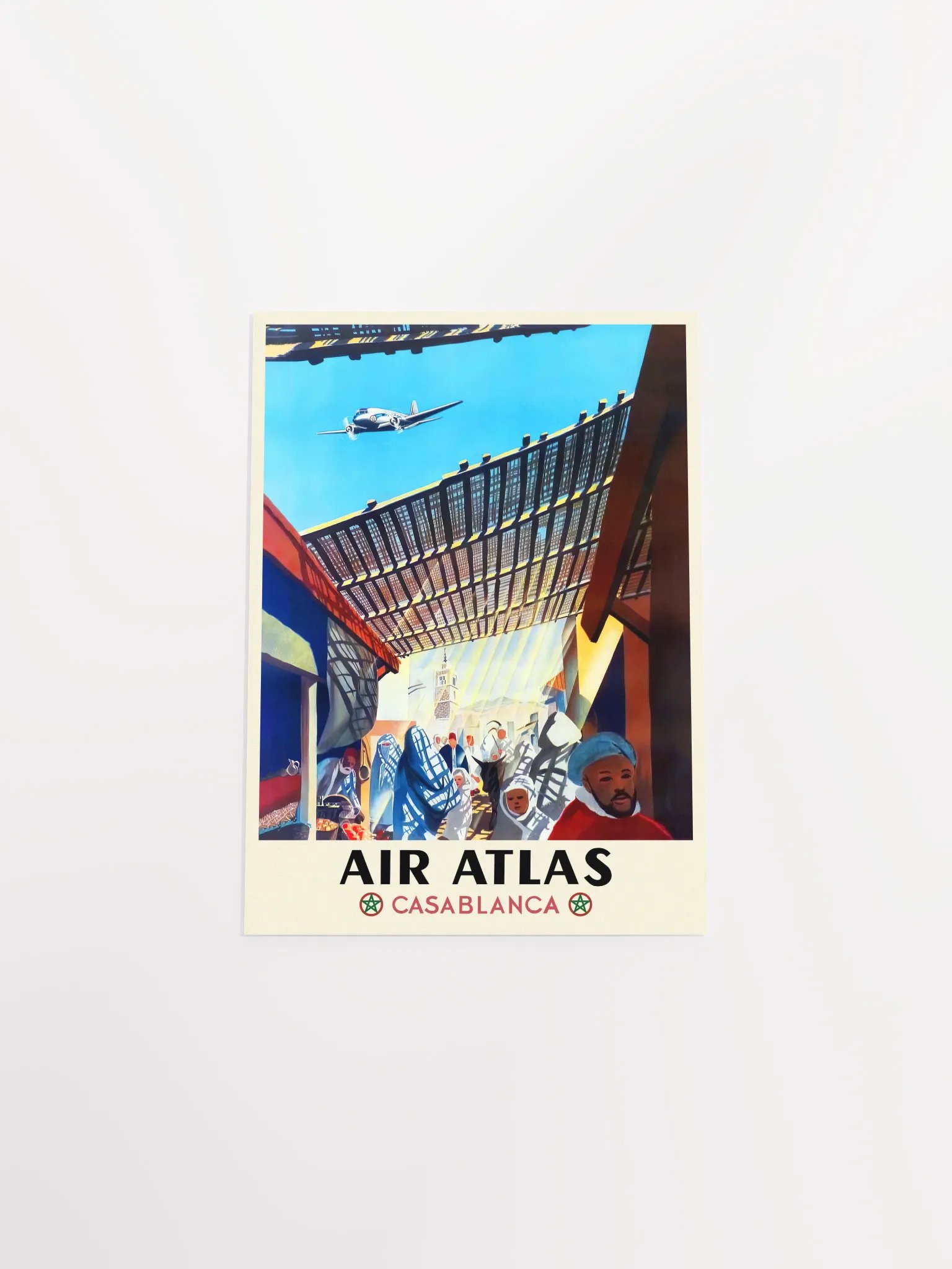 Morocco, Air Atlas, 1950s — retro travel poster, vintage travel print product image (10)