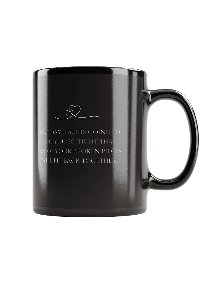 One Day Jesus Will Hug You – Black Ceramic Mug product image (1)