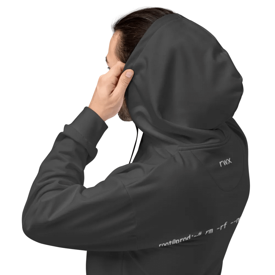 goodbye cruel world, rm -rf / hoodie (darker grayscale mode) product image (3)