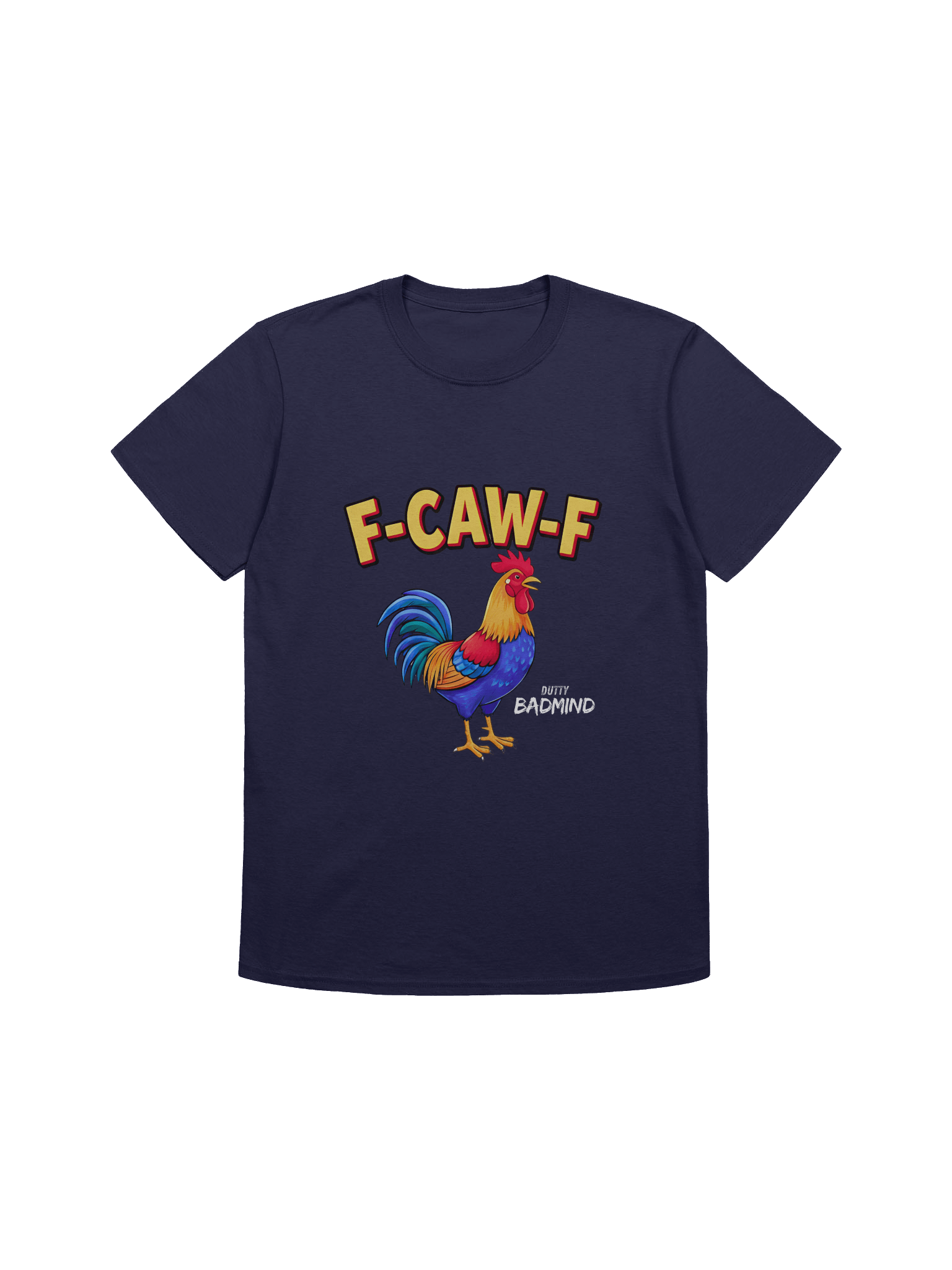Funny Rooster T-Shirt – Big Rooster Graphic Tee with “F-CAW-F” Slogan – Farm Humor Shirt, Gag Gift product image (58)