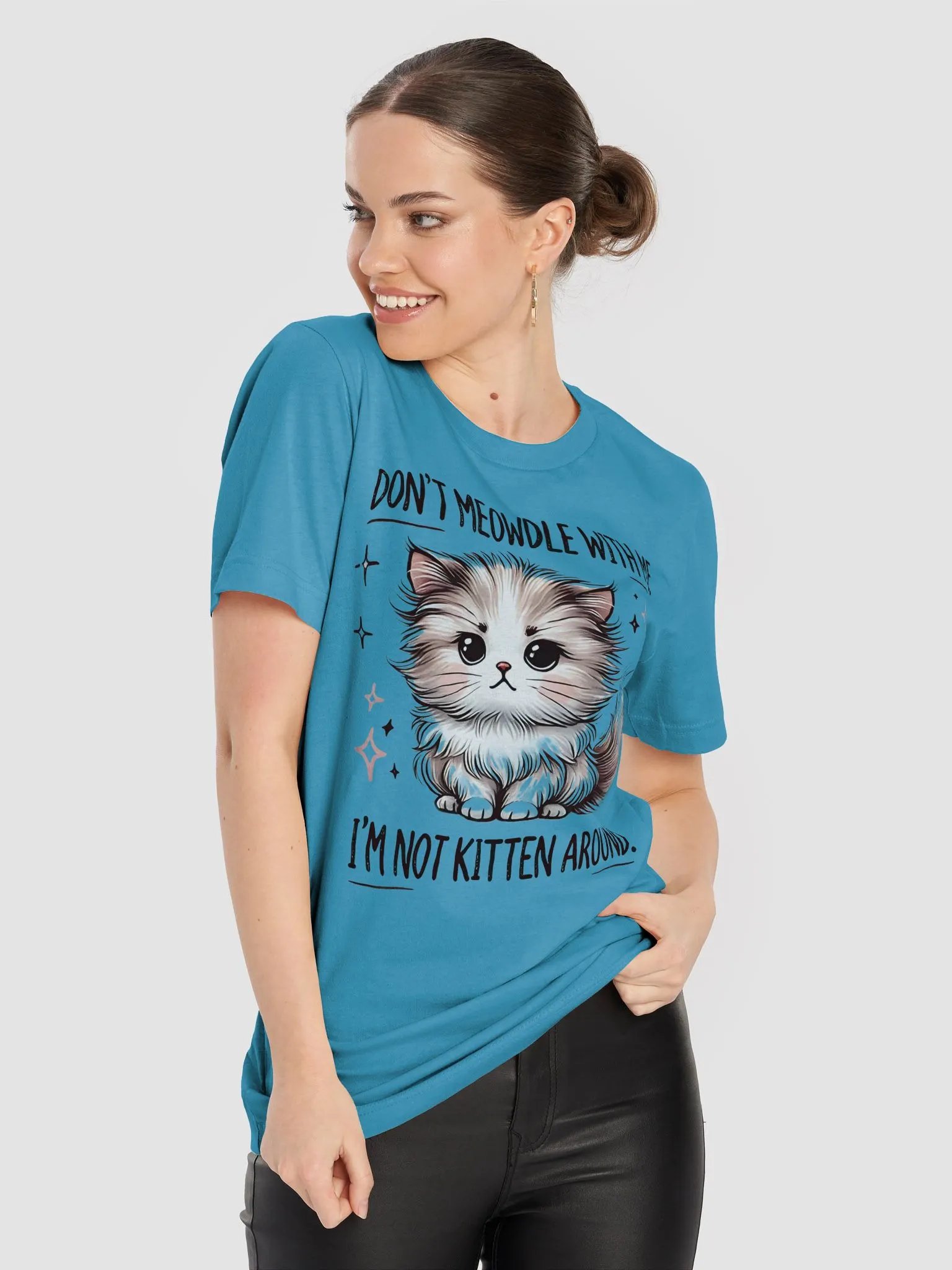 "Don’t Meowdle with Me. I’m Not Kitten Around." Sassy Cat T-Shirt – Cute & Bold Design product image (8)