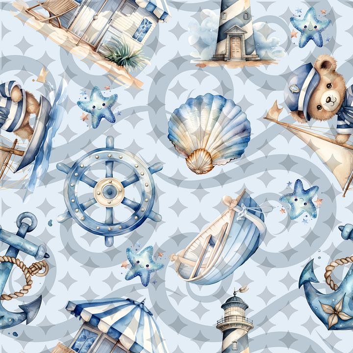 Over The Sea Seamless Pattern product image (1)