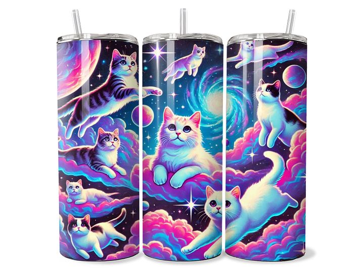 Cosmic Cats Galaxy Tumbler - 20oz Stainless Steel product image (1)