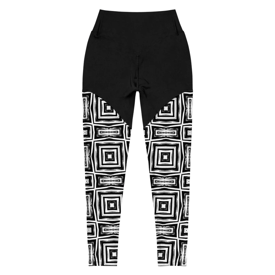 Abstract Monochrome Repeating Pattern Women's Sports Leggings product image (5)