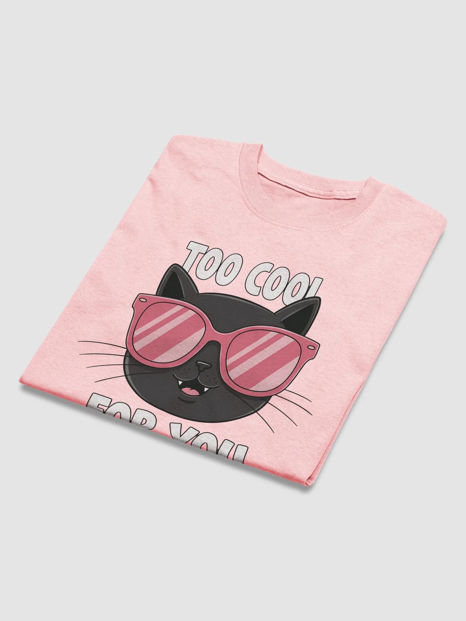 Funny Too Cool for You Black Cat T-Shirt with Pink Sunglasses - Cute Graphic Tee product image (20)