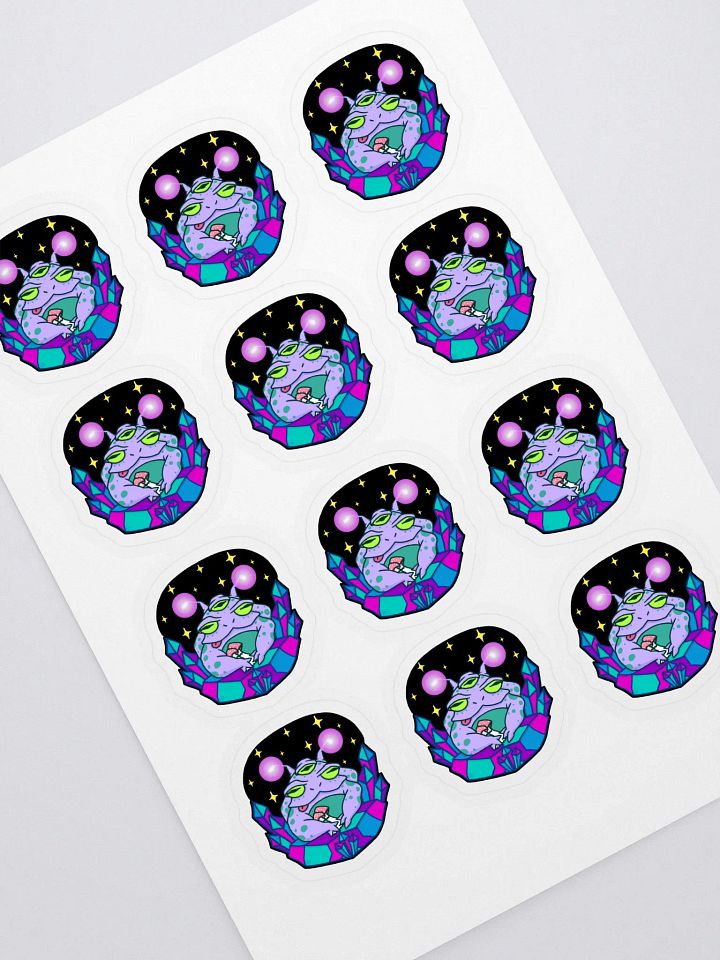Purple Alien Frog Sticker Sheet of 12 product image (1)