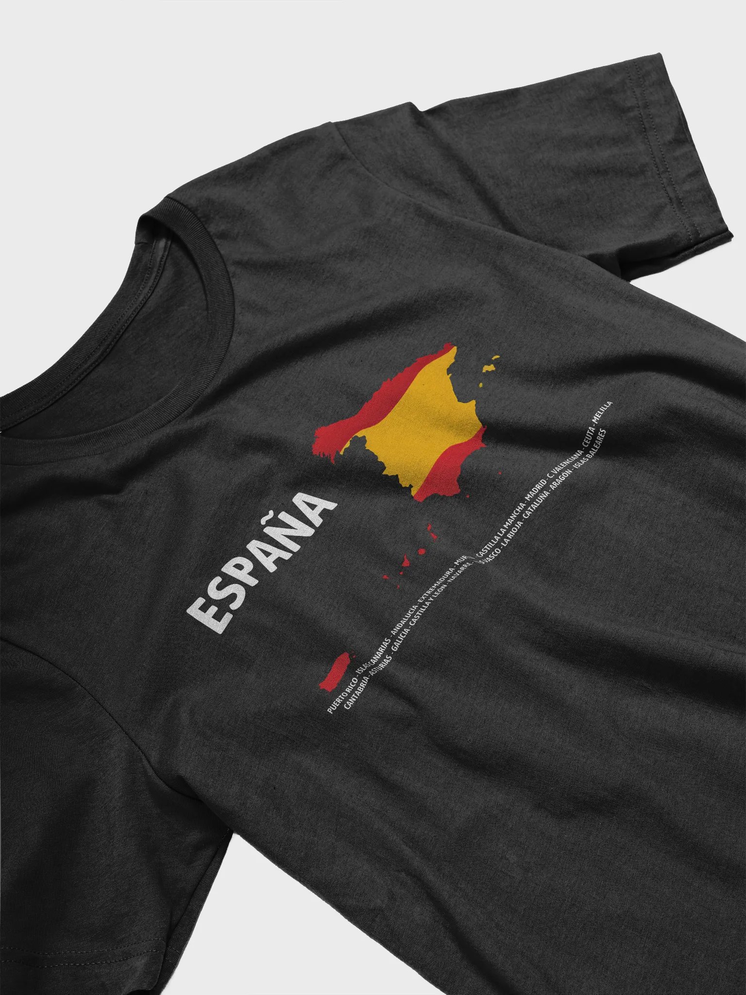 Camiseta manga corta negra - Mapa de España (incluye Puerto Rico) product image (4)