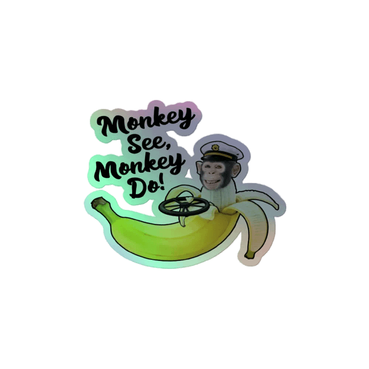 Monkey See, Monkey Do! Banana Holographic Sticker product image (2)