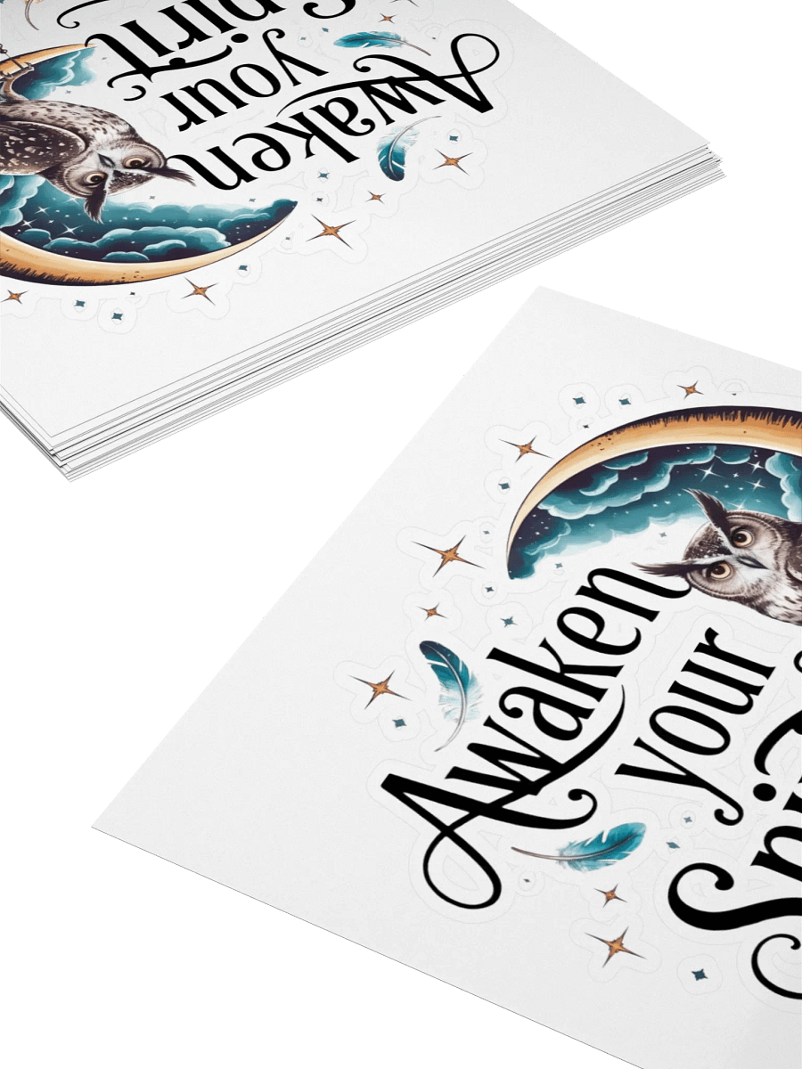 Spirit Awakening Owl Crescent Moon Stickers product image (14)