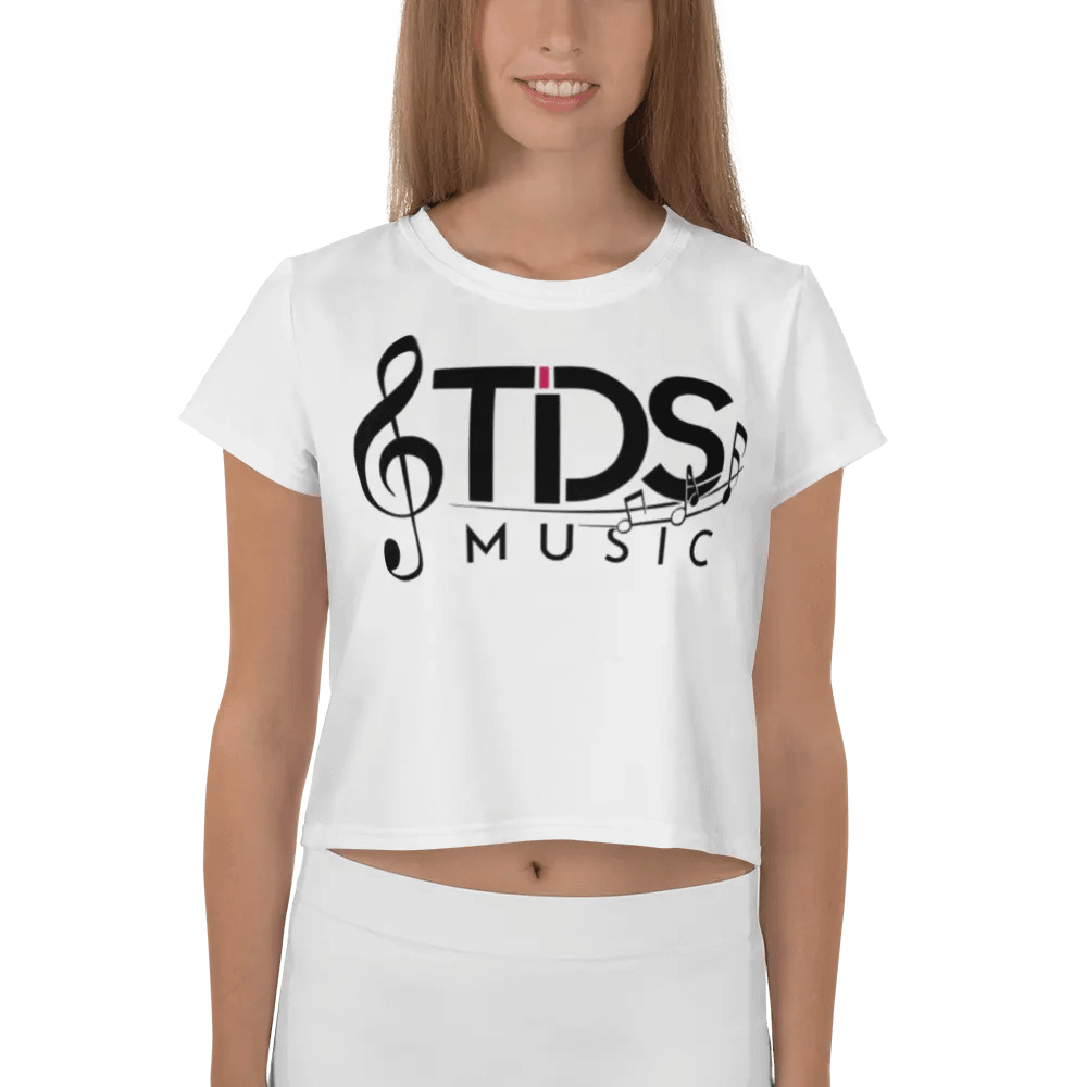 TDS Music Women's Crop Top - White, Regular Fit, Music-Inspired Design product image (5)