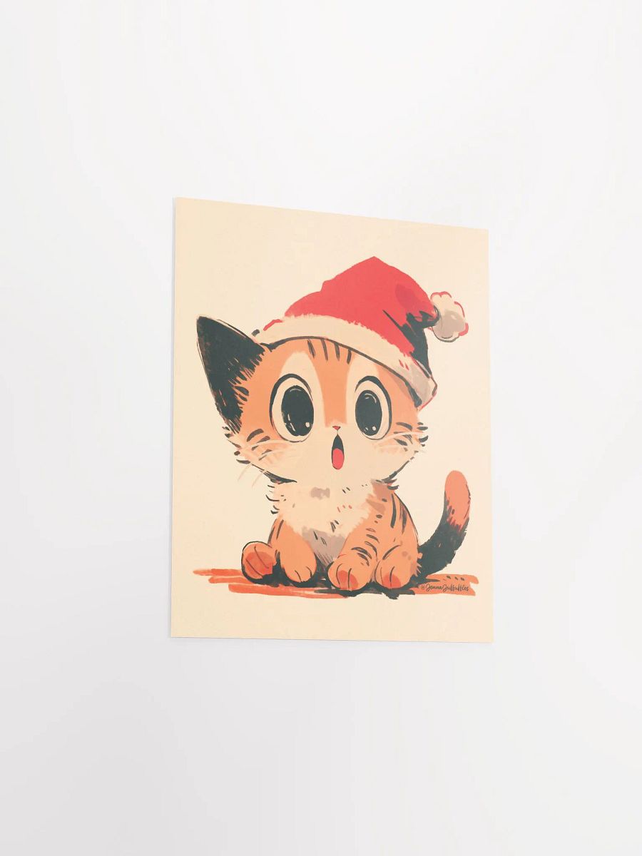 Vintage Santa Hat Cat | Matte Paper Print product image (4)