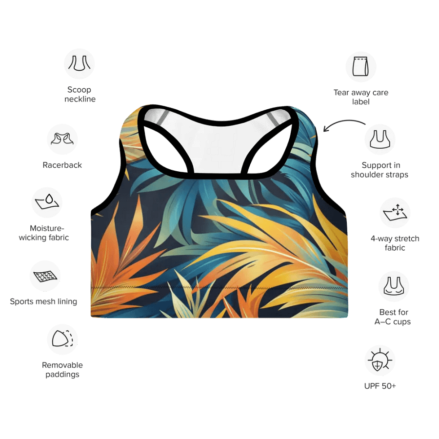 Tropical Flow Padded Sports Bra product image (6)
