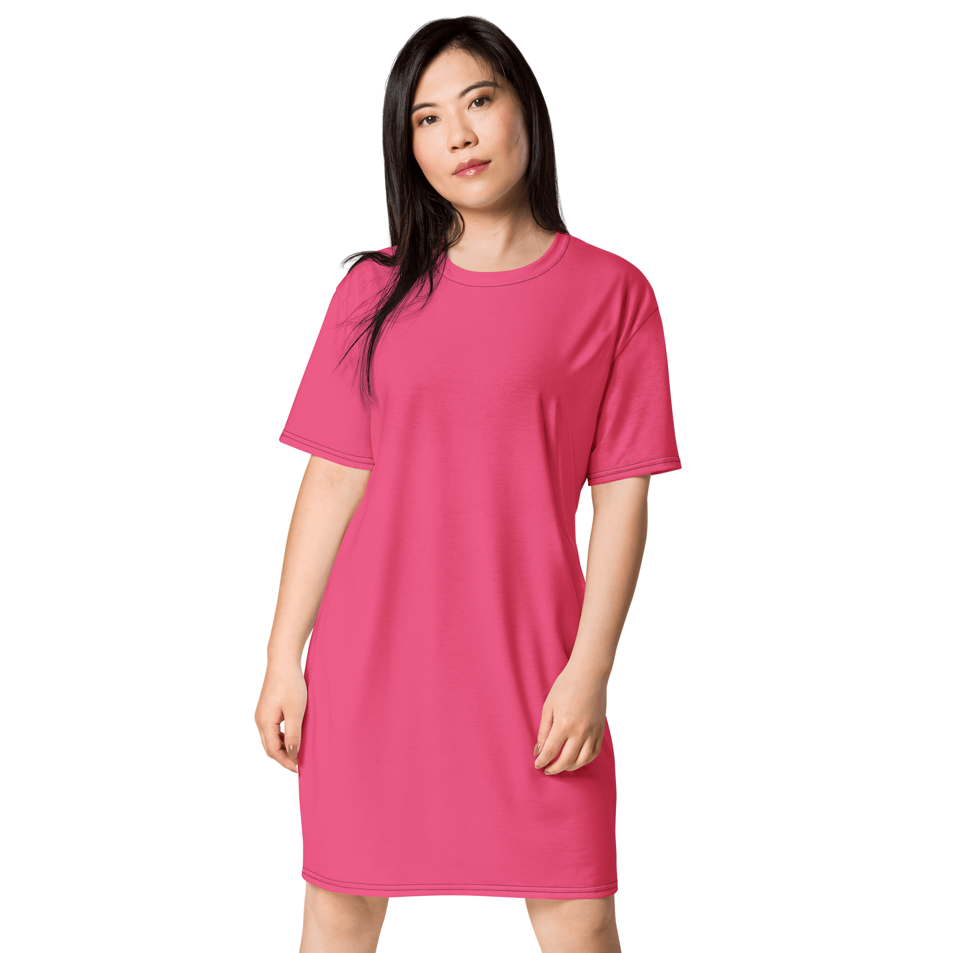 Oversized T-Shirt Dress - Bright Brink Pink, Sizes 2XS-6XL product image (1)