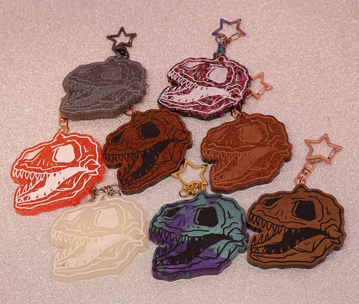 T-Rex Skull Fossil Keychain product image (1)