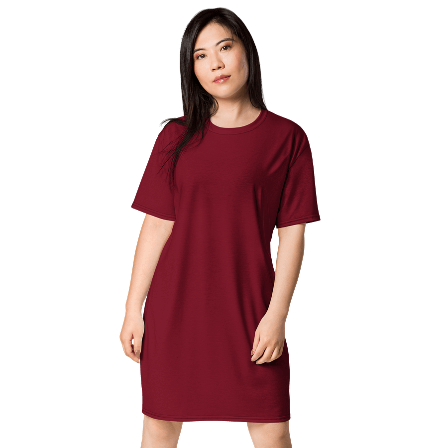 Oversized T-Shirt Dress - Rich Burgundy, Sizes 2XS-6XL product image (1)