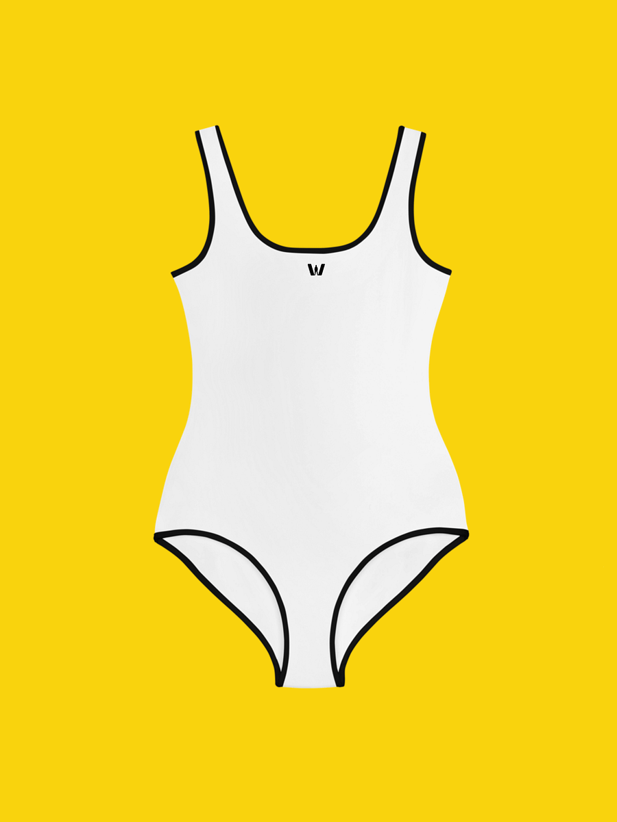 All-Over Print Youth Swimsuit, Black Borders | WIL Style product image (1)
