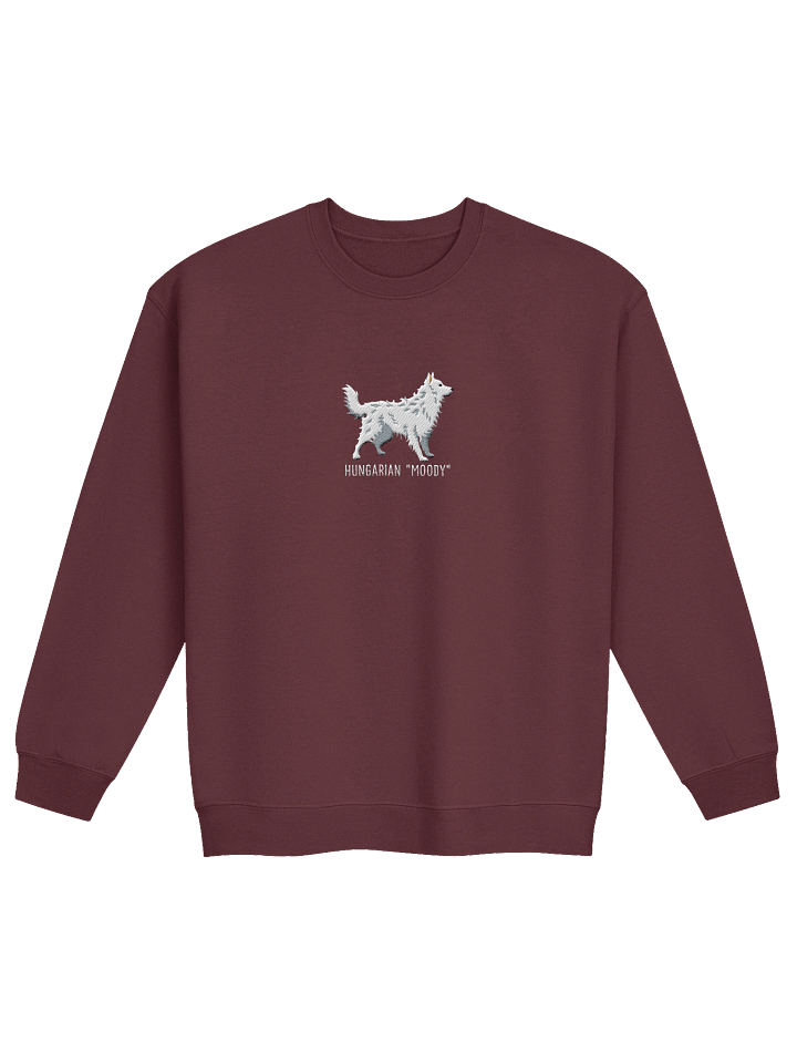 Hungarian Moody Sweatshirt (Embroidered) of a Hungarian Mudi(White) product image (5)
