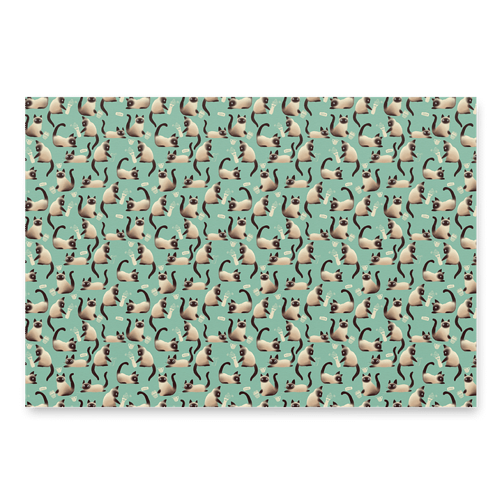 Bad Siamese Cats Knocking Stuff Over Wrapping Paper, 3 Pack product image (2)