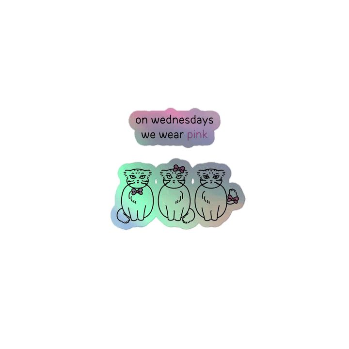 Pink Wednesdays Manul - Holo Sticker product image (1)