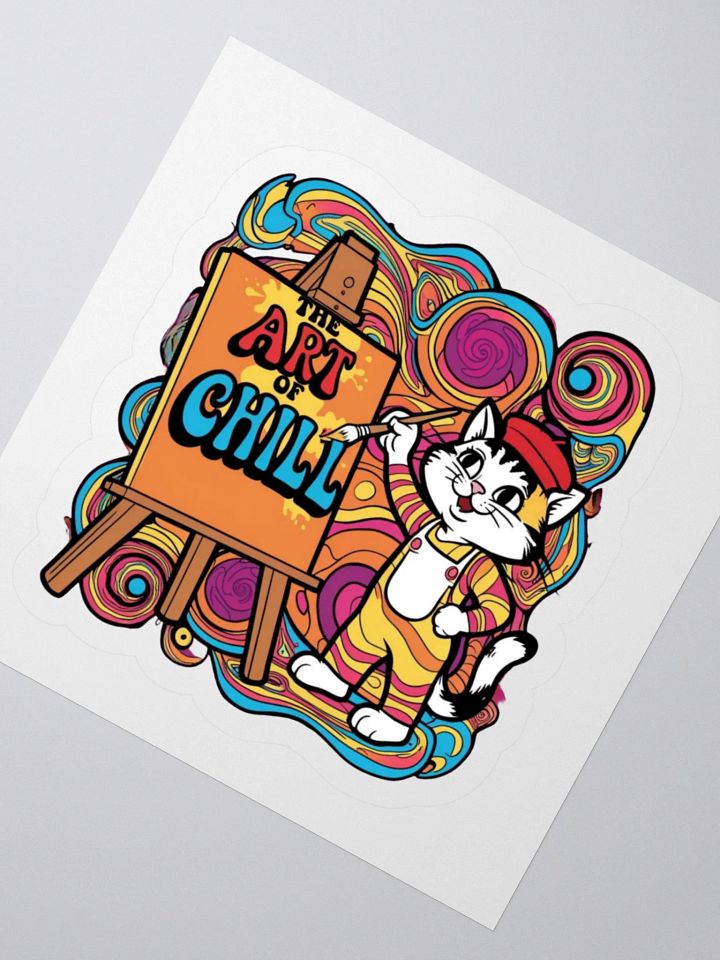 Chill Cat Art Kiss Cut Stickers product image (2)