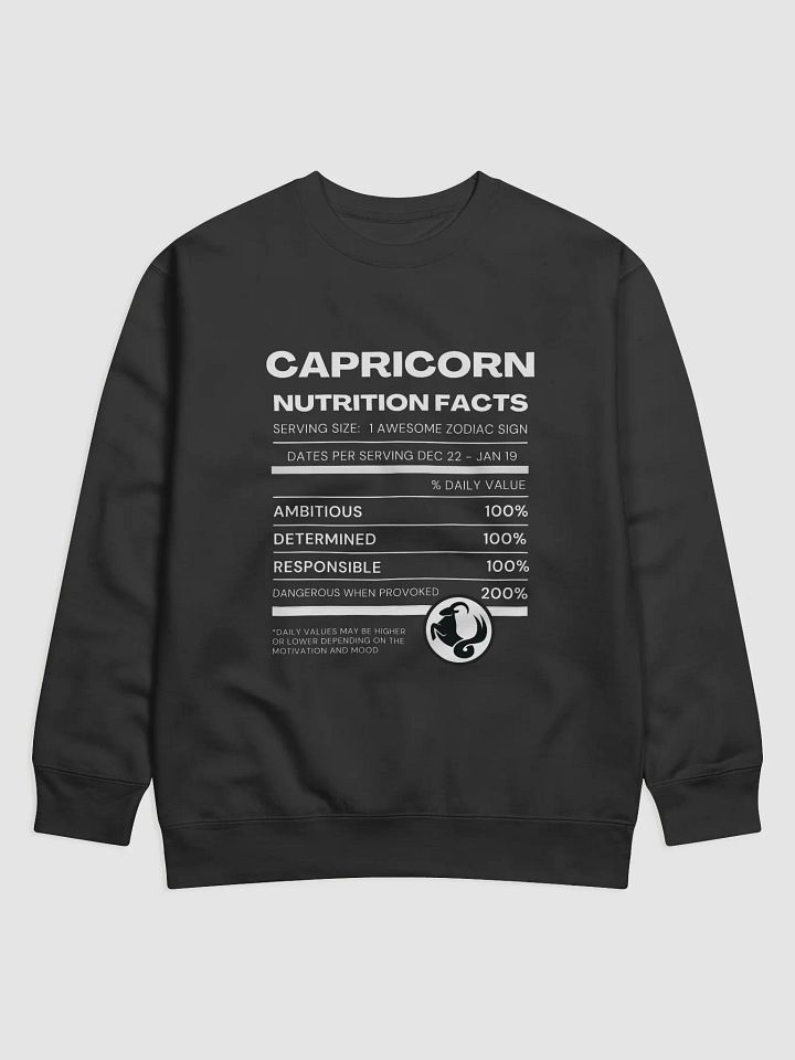 Capricorn Nutrition Facts Sweatshirt product image (2)