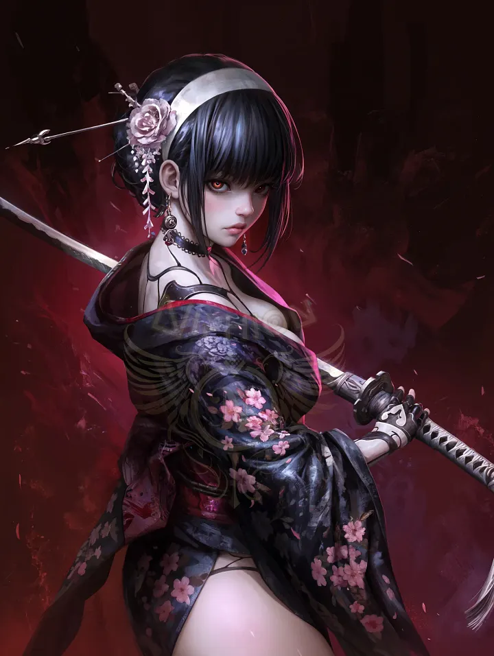ONE TIME SALE - Cyber Samurai Artwork + Animation product image (1)