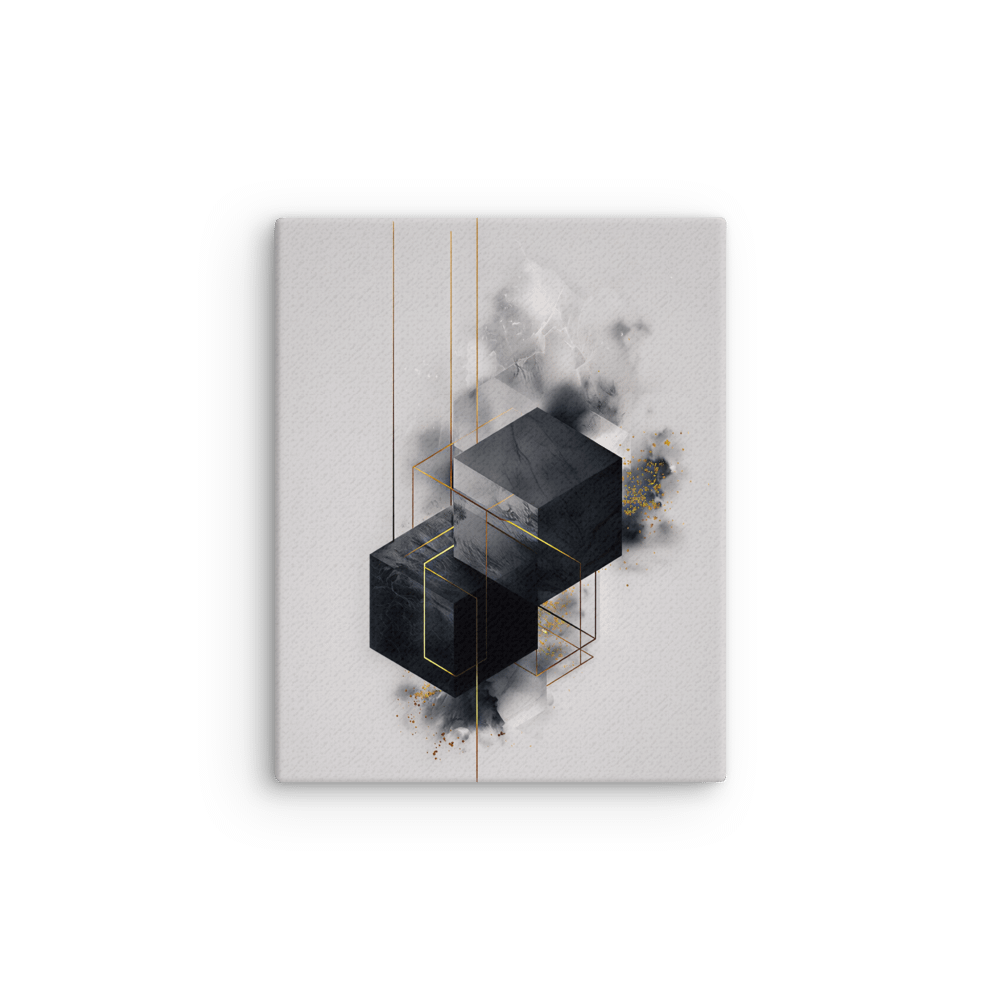Gravity Lines – 3D Geometric Abstract in Black, White, and Gold Accents product image (12)