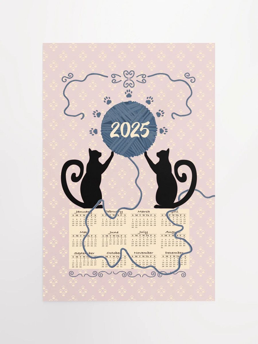 "Cat’s At Play" 2025 Calendar Poster – Mauve product image (4)