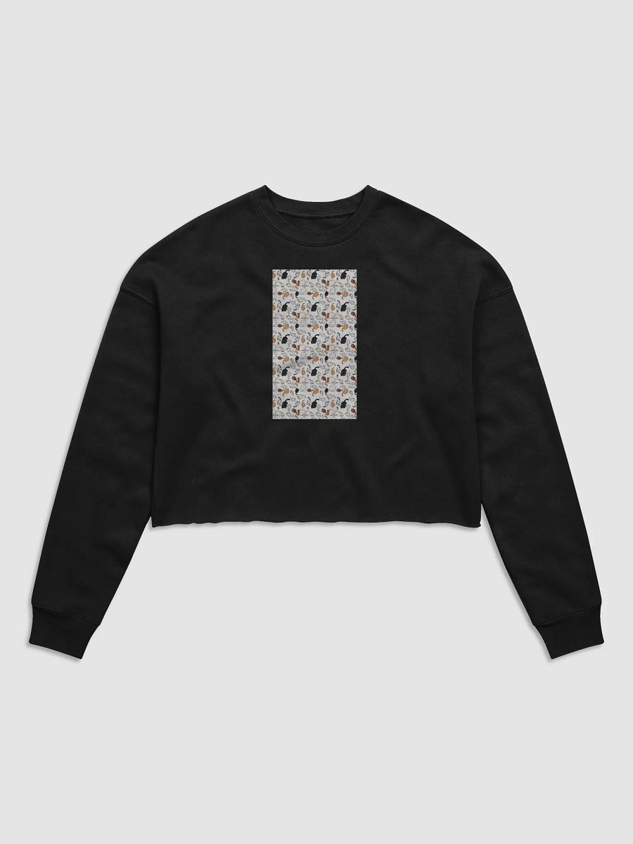 Cat Patern Cartoon Fleece Crop Sweatshirt product image (4)