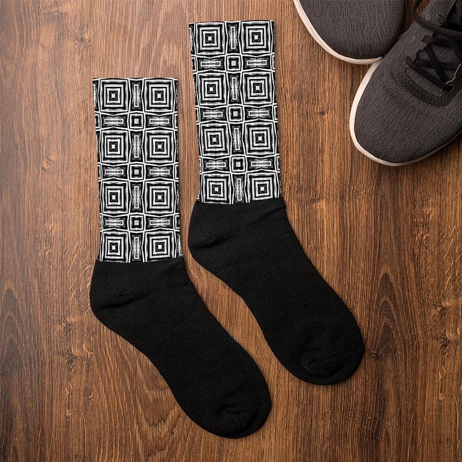 Abstract Monochrome Repeating Pattern Unisex Socks product image (9)