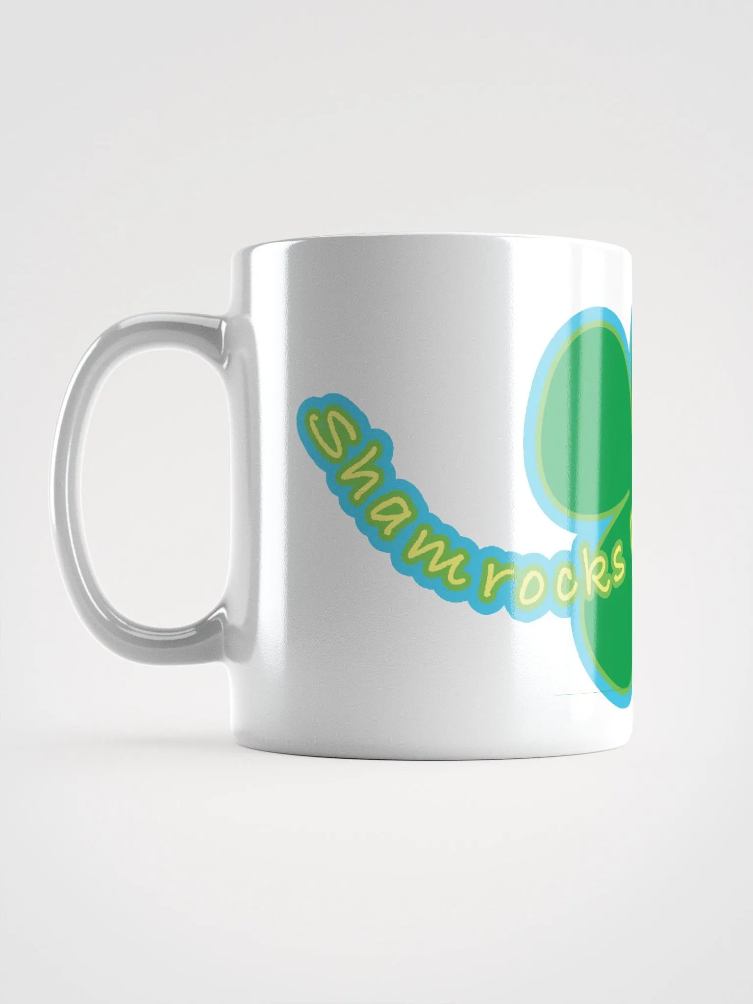 SHAMROCKS AND SUNSHINE • white glossy mug product image (12)
