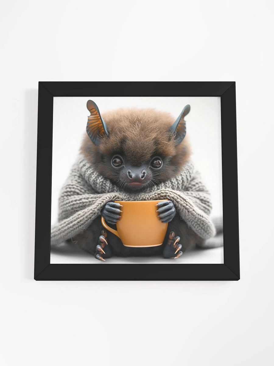Coffee Lover Cute Baby Bat Wall Art product image (3)