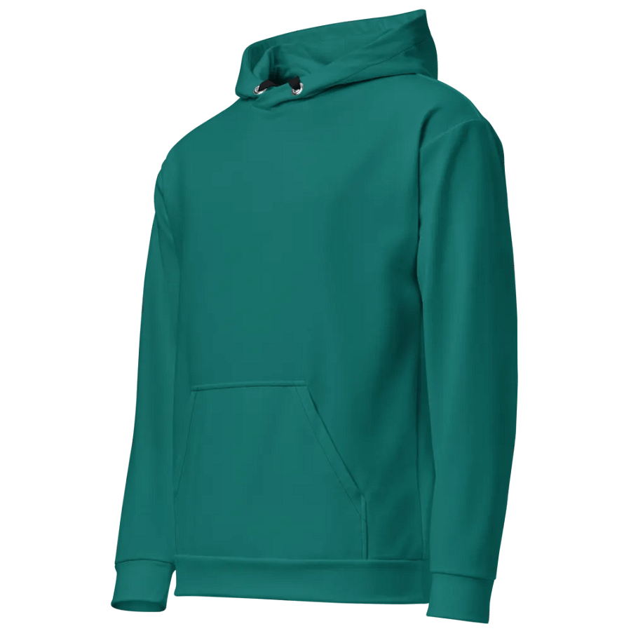 Plain Deep Sea Green Light Summer Unisex Recycled Polyester Heavyweight Premium Hoodie by Treasure Pie product image (3)